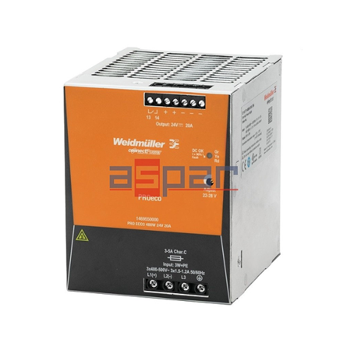 Weidmüller Power Supplies PROeco3 480W 24VDC 20A
